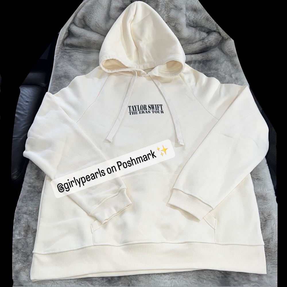 Taylor Swift Exclusive the Eras Tour Beige Hoodie Sweater NEW Official Merch - Picture 17 of 17